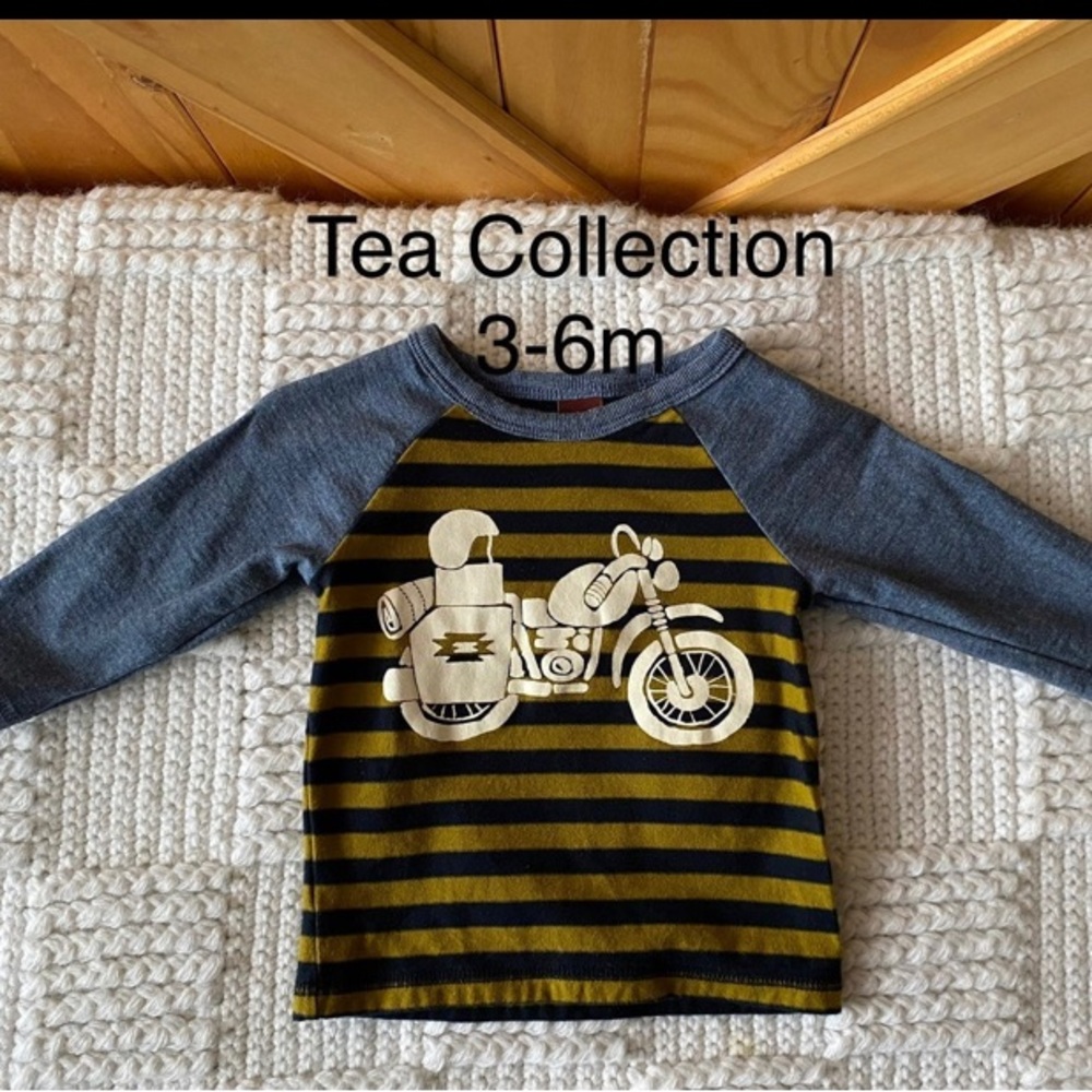 Baby Boy Tea Collection Motorcycle Shirt Top 3-6 Months